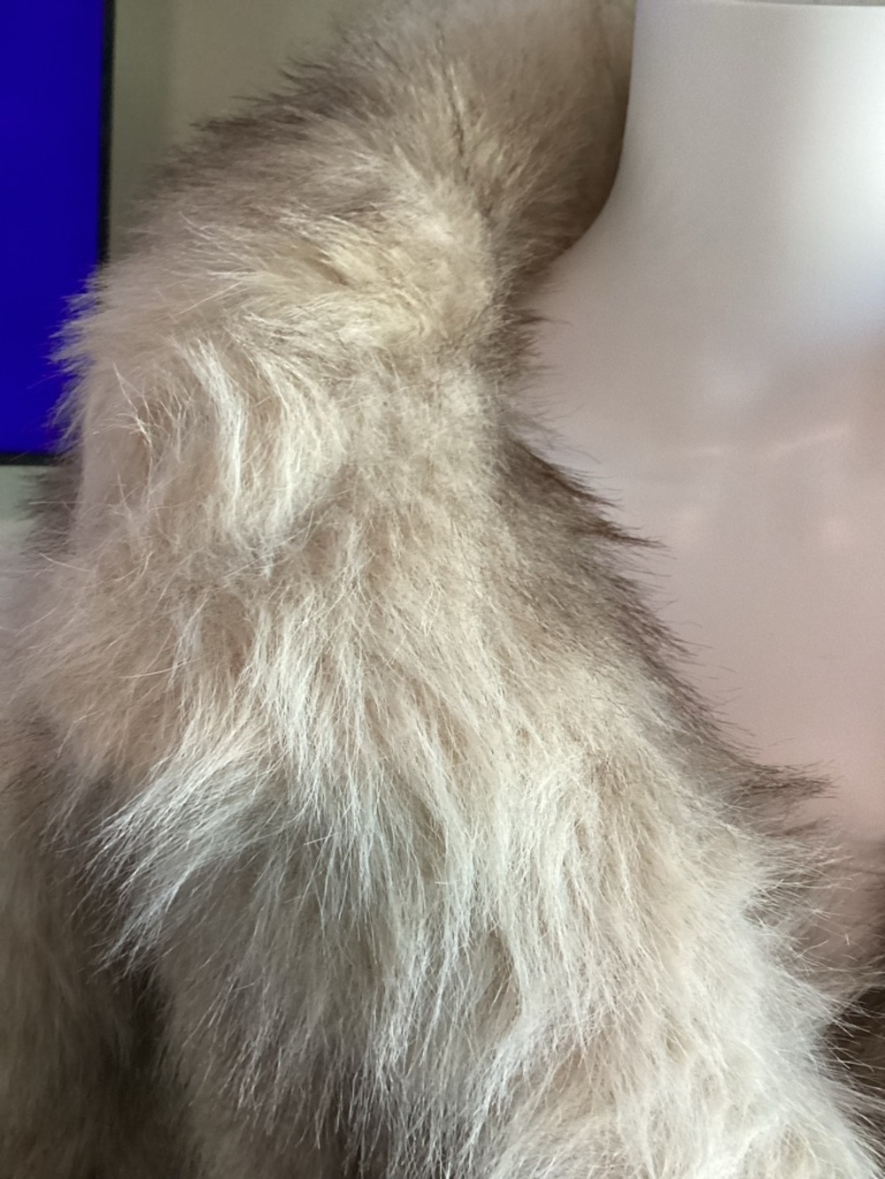 Noble Relish Faux Fur Coat S Multicolor Long Plush Jacket NWT Luxury - Picture 3 of 8